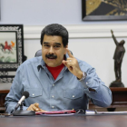 Nicolás Maduro, en el Consejo de Ministros en el que ha anunciado el estado de excepción, el viernes en Caracas.