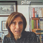 Pilar López, ayer, durante su intervención ‘online’, en la que utilizó varios gráficos. ANA F. BARREDO