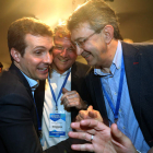 Pablo Casado, Antonio Silván y Juan Martínez Majo, ayer en Madrid. RAQUEL P. VIECO
