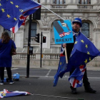 El activista anti-brexit Steve Bray en una protesta en el centro de Londres el pasado miércoles.