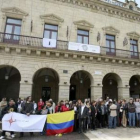Algunos de los asistentes a la concentración celebrada en Irún