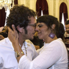 El alcalde de Cádiz, José María González, Kichi, y la diputada de Podemos en Andalucía Teresa Rodríguez