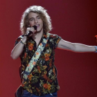 Manel Navarro, durante su actuación en el Festival de Eurovisión, en Kiev, en representación de TVE.
