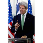 John Kerry, en la rueda de prensa en Israel.
