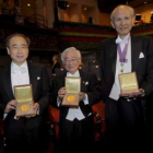 Vista general de la entrega de los premios Nobel en el salón de los conciertos en Estocolmo