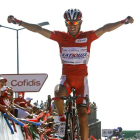 Purito Rodríguez celebra un triunfo en la pasada Vuelta a España.