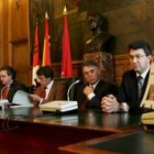 Emilio Fernández, Miranda, García-Prieto, Francisco Álvarez y Martínez Majo, ayer en la Diputación
