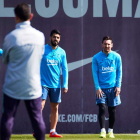 Luis Suárez y Leo Messi ya se entrenaron con el grupo. A. GARCÍA