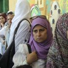 Mujeres egipcias esperan su turno para votar en El Cairo.