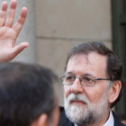 Mariano Rajoy a la salida de un acto celebrado en Pontevera el pasado lunes.