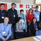 Profesores de Bosnia, Serbia Albania y la ULE, ayer en el campus. A la izda. Jovanovic y de pie en el centro, Mulic y Taboada. DE LA MATA