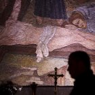 Imagen de uno de los frescos del interior de la iglesia del Santo Sepulcro.
