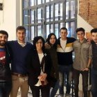 Los alumnos ganadores de FP con la tutora Sara Alonso.  PLANILLO