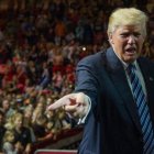 Donald Trump da un discurso en Canton (Ohio) durante su campaña presidencial, el miércoles.