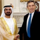 Gordon Brown, ayer, con su homólogo de Dubai