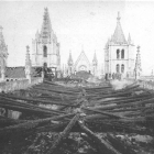 Tejado de la Catedral tras el incendio de 1966. CÉSAR