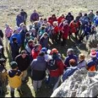 El grupo de montañeros de la Casa Galicia cuando llegaron a su destino