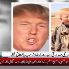 Imagen de la televisión paquistaní Neo con la supuesta foto de Trump de niño en Pakistán.
