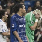 Dudek, en el momento de retirarse lesionado del Bernabéu.