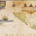 Carta marina del Océano Pacífico, realizada en el año 1622 por Hessel Gerritsz, grabador y cartógrafo holandés. FIRMA