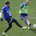Basha entrenó sin problemas y podrá jugar mañana. L. DE LA MATA