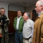 Ovalle, Richard, Flaviano y el productor Luis Miyar, tras la presentación