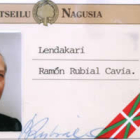El carné que acreditaba a Ramón Rubial como presidente del Consejo General del País Vasco.