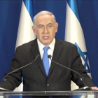 Netanyahu, en su declaración grabada en vídeo, el 13 de febrero, en Jerusalén