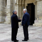 El abad, Francisco Rodríguez y el delegado de la Junta, Guillermo García.