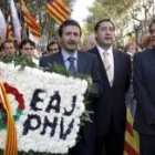 Imaz, durante la Diada catalana, en su última intervención pública antes de anunciar su adiós