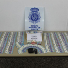 Parte de los billetes falsos de 20 euros, incautados por los agentes de la Policía Nacional.