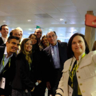 El presidente de Iberdrola con los trabajadores. DL