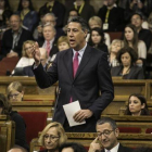 El líder del PPC, Xavier Garcia Albiol, en el Parlament.