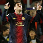 Lionel Messi celebra el gol que sentenció el partido ante el Deportivo en la Liga.