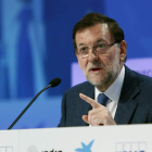 Rajoy durante su intervención en la XXX Reunión del Círculo de Economía de Sitges