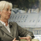 La directora gerente del FMI, Christine Lagarde, durante una entrevista, el pasado 5 de junio en Riga (Letonia).