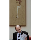 Rubalcaba, antes de comparecer en el Congreso.