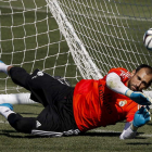 Diego López durante un entrenamiento con el Madrid