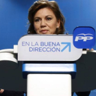 María Dolores de Cospedal, en la sede del PP