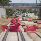 Los trenes de Feve se mantienen parados en La Asunción. FERNANDO OTERO PERANDONES