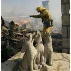 En la imagen lo que queda del castillo Kashan del filántropo Lawrence