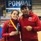 Nuria Menéndez junto a su entrenador Alberto. SPRINT LEÓN