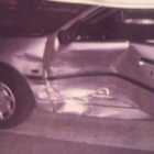 Estado en el que quedó el coche con el que colisionó el fugado.