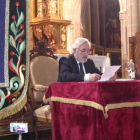 El periodista astorgano Ángel María Fidalgo da el pregón de Semana Santa en la Catedral.