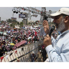 El dirigente de los Hermanos Musulmanes Safwat Hegazy grita consignas durante la protesta que tuvo lugar el pasado mes de julio.