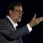 Rajoy, en la presentación del programa electoral del PP, ayer en Barcelona. ESTÉVEZ