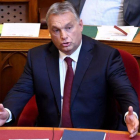 El primer ministro húngaro, Viktor Orban, en una sesión parlamentaria en Budapest.