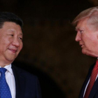 El presidente de EEUU, Donald Trump, recibe al presidente chino,  Xi Jinping, el pasado 6 de abril.