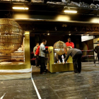 Llegada de los bombos de la Loteria de Navidad al Teatro Real de Madrid.