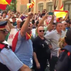 Manifestaciones ante la comandancia de la Guardia Civil en Barcelona.